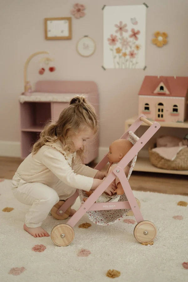 Little Dutch - Wooden Doll stroller FSC - Grace and Fox