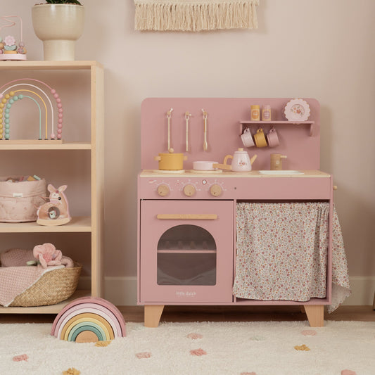 Little Dutch blush pink wooden play kitchen for kids